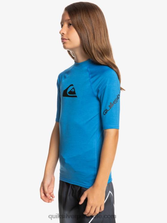 Quiksilver N8LNT2063 Niños snorkel azul brezo 8-16 all time ss camiseta de surf para jóvenes s/sl