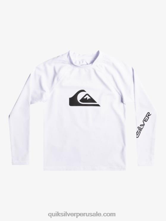 Quiksilver N8LNT2073 Niños blanco 2-7 all time ls l/sl surf tee