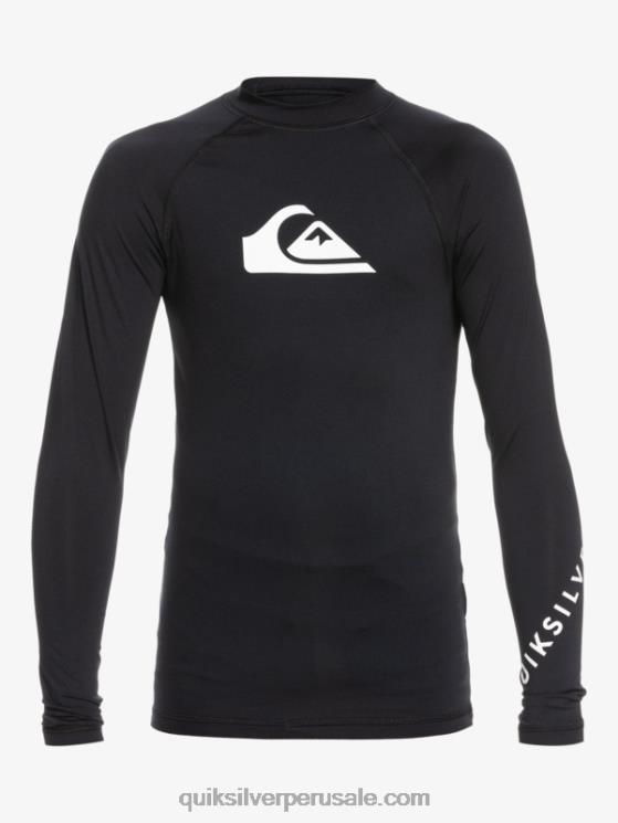 Quiksilver N8LNT2074 Niños negro 2-7 all time ls l/sl surf tee