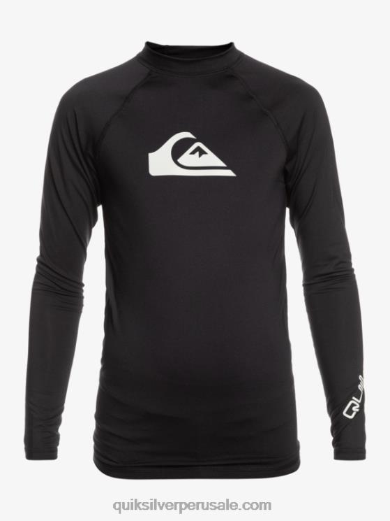 Quiksilver N8LNT2097 Niños negro 8-16 todos los tiempos ls camiseta de surf de l/sl para jóvenes