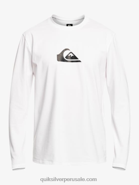 Quiksilver N8LNT2118 Niños blanco 8-16 camiseta de surf de manga larga para niños con racha sólida de manga larga para niños