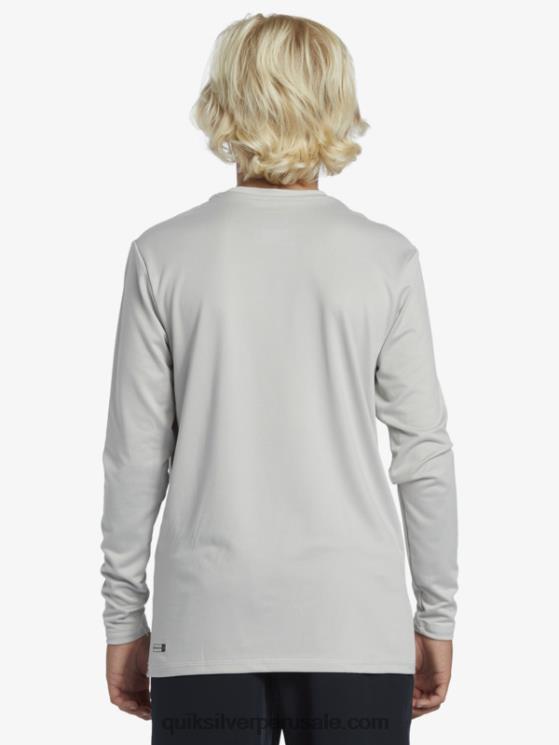 Quiksilver N8LNT2119 Niños gris violeta 8-16 camiseta de surf de manga larga para niños con racha sólida de manga larga para niños