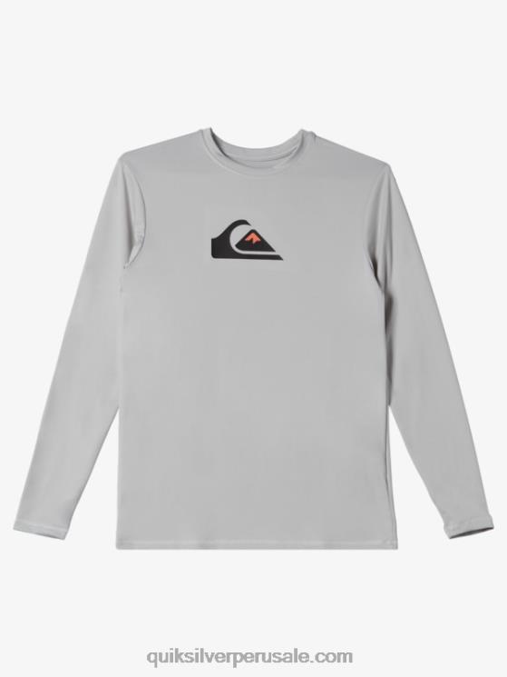 Quiksilver N8LNT2119 Niños gris violeta 8-16 camiseta de surf de manga larga para niños con racha sólida de manga larga para niños