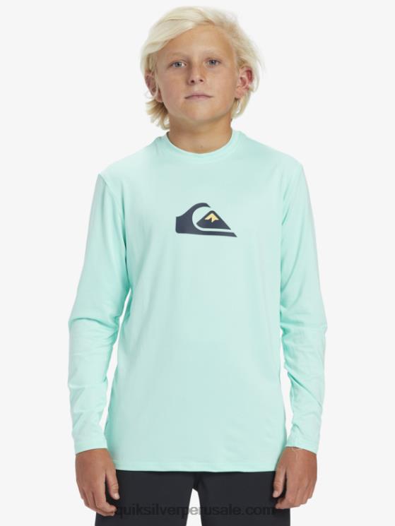 Quiksilver N8LNT2120 Niños vaso de playa 8-16 camiseta de surf de manga larga para niños con racha sólida de manga larga para niños