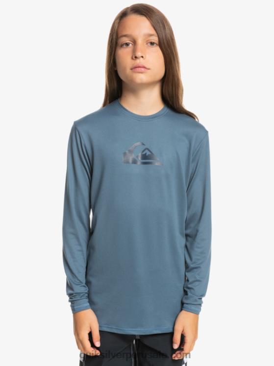 Quiksilver N8LNT2121 Niños mar de bering 8-16 camiseta de surf de manga larga para niños con racha sólida de manga larga para niños