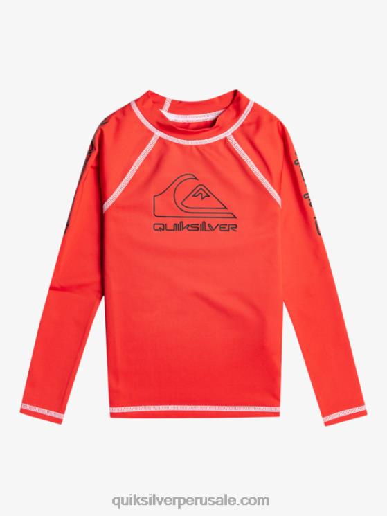 Quiksilver N8LNT2220 Niños rojo de alto riesgo 2-7 on tour manga larga upf 50 rashguard