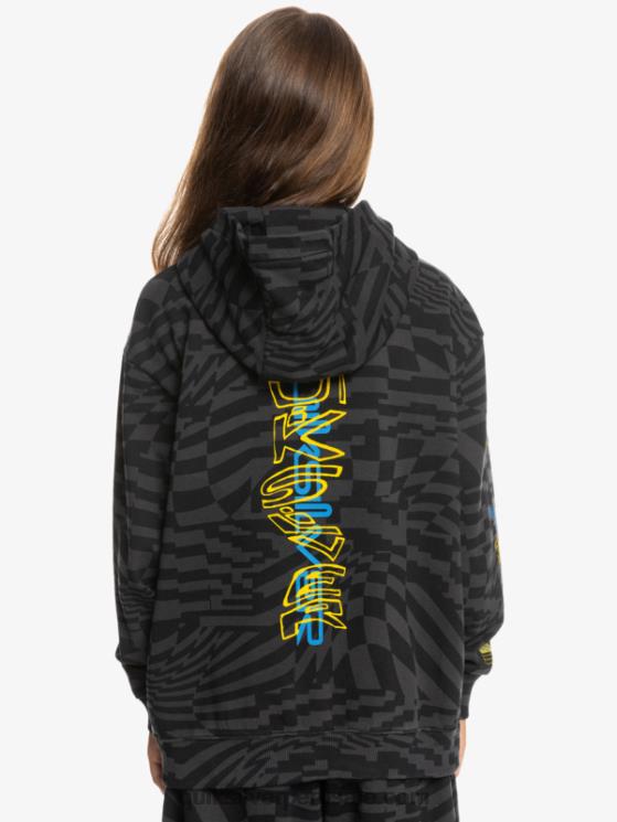 Quiksilver N8LNT2052 Niños tiempos radicales negros 231 8-16 radical times sudadera con capucha extragrande