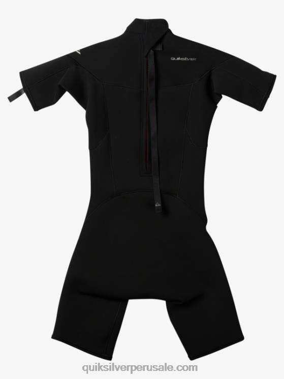 Quiksilver N8LNT2040 Niños negro 8-16 2/2 mm sesiones diarias traje de primavera de manga corta con cremallera trasera