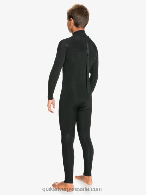 Quiksilver N8LNT2188 Niños negro 8-16 sesiones de 4/3 mm l/sl traje completo