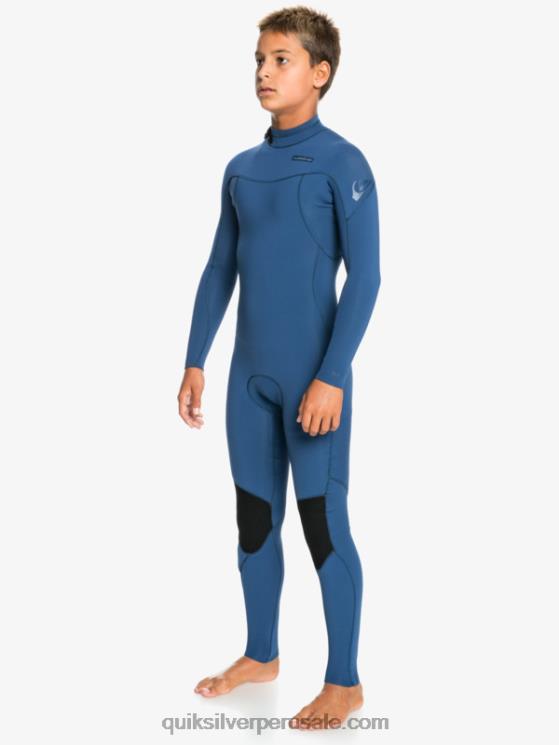 Quiksilver N8LNT2189 Niños insignias azules 8-16 sesiones de 4/3 mm l/sl traje completo