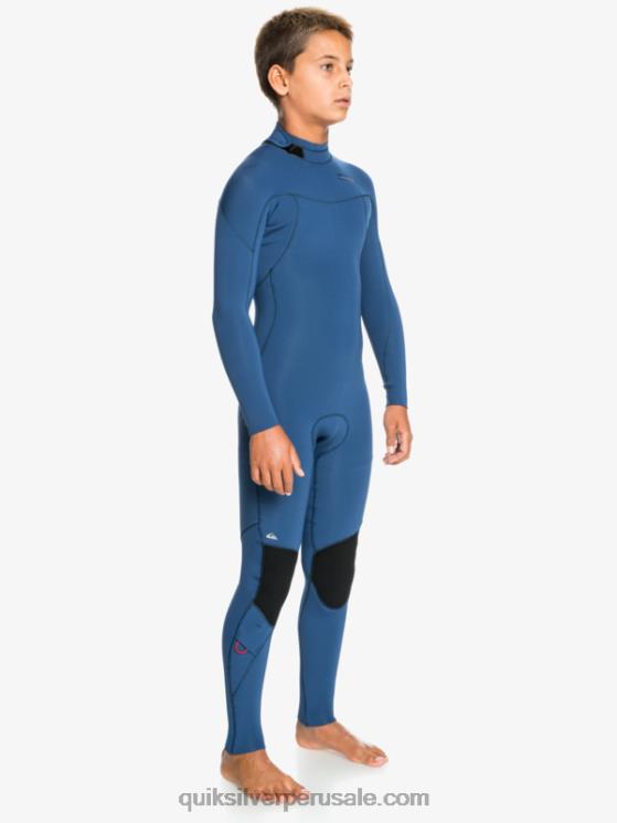 Quiksilver N8LNT2189 Niños insignias azules 8-16 sesiones de 4/3 mm l/sl traje completo