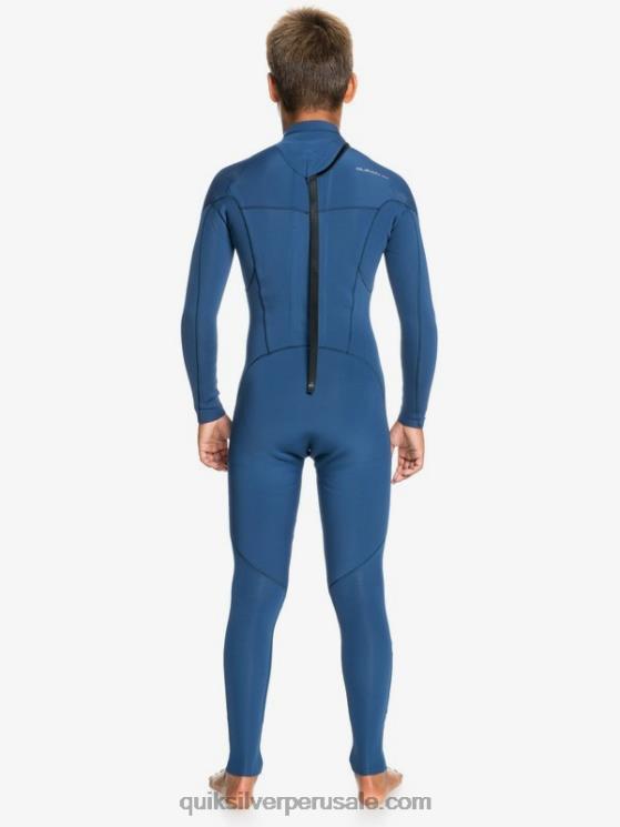 Quiksilver N8LNT2189 Niños insignias azules 8-16 sesiones de 4/3 mm l/sl traje completo