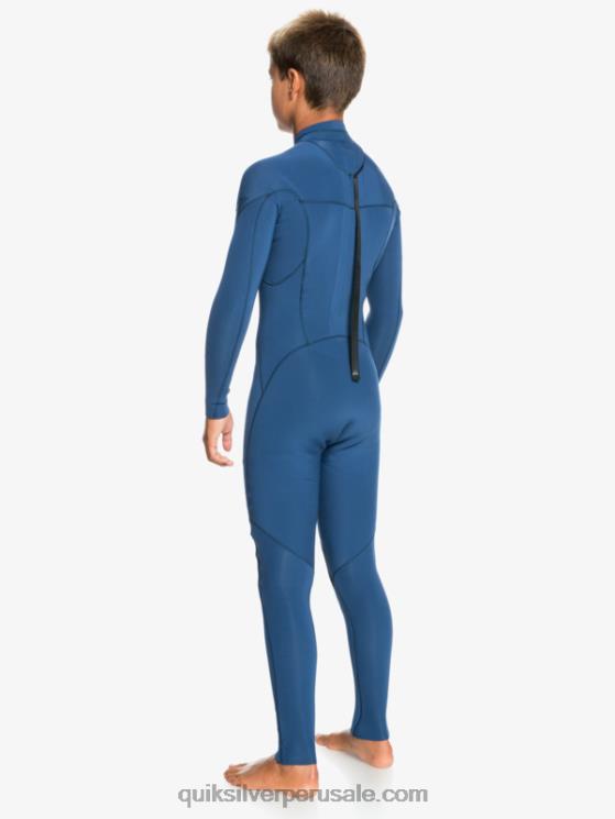Quiksilver N8LNT2189 Niños insignias azules 8-16 sesiones de 4/3 mm l/sl traje completo