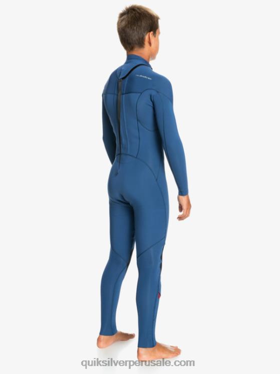 Quiksilver N8LNT2189 Niños insignias azules 8-16 sesiones de 4/3 mm l/sl traje completo
