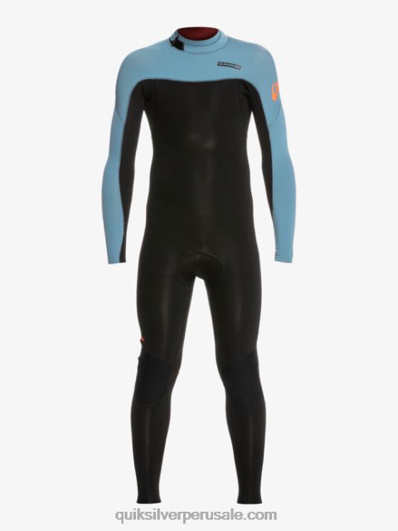 Quiksilver N8LNT2223 Niños negro/azul provincial 8-16 Traje de neopreno con cremallera en la espalda para sesiones diarias de 3/2 mm