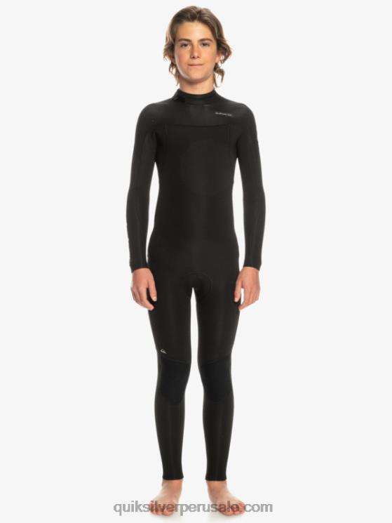 Quiksilver N8LNT2224 Niños negro 8-16 Traje de neopreno con cremallera en la espalda para sesiones diarias de 3/2 mm