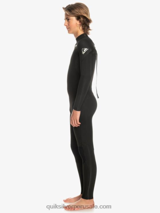 Quiksilver N8LNT2224 Niños negro 8-16 Traje de neopreno con cremallera en la espalda para sesiones diarias de 3/2 mm