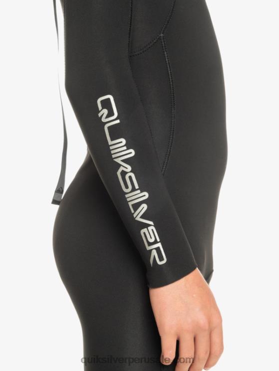 Quiksilver N8LNT2224 Niños negro 8-16 Traje de neopreno con cremallera en la espalda para sesiones diarias de 3/2 mm