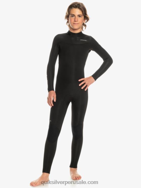 Quiksilver N8LNT2224 Niños negro 8-16 Traje de neopreno con cremallera en la espalda para sesiones diarias de 3/2 mm