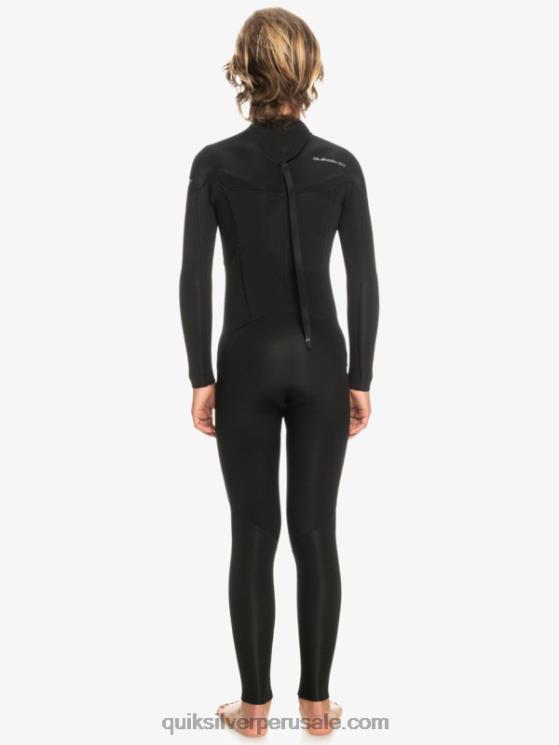 Quiksilver N8LNT2224 Niños negro 8-16 Traje de neopreno con cremallera en la espalda para sesiones diarias de 3/2 mm