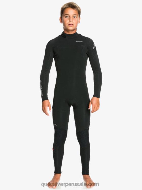Quiksilver N8LNT2225 Niños negro 8-16 4/3 sesiones diarias traje de neopreno con cremallera trasera