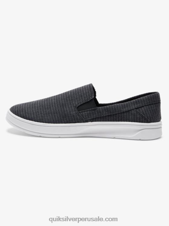 Quiksilver N8LNT1288 hombres negro zapatos sin cordones Harbor Wharf