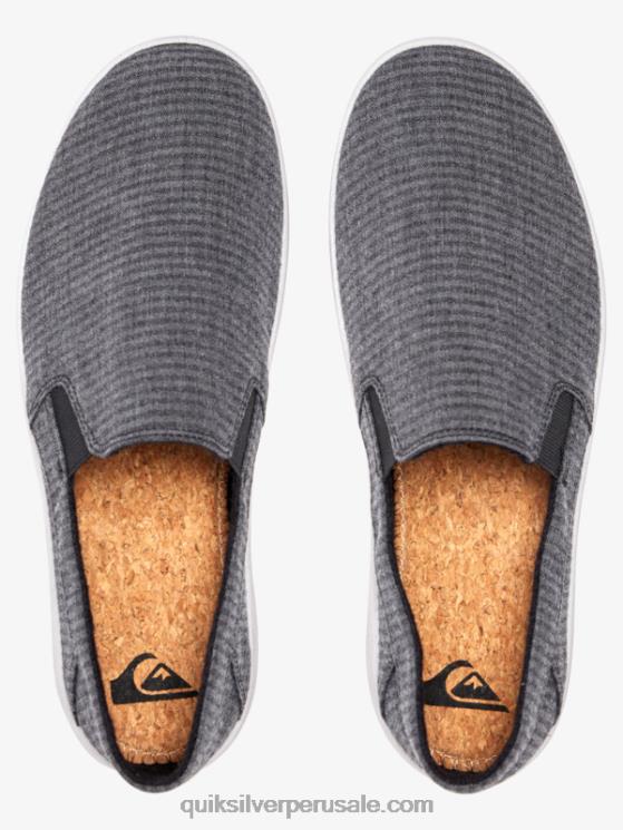 Quiksilver N8LNT1288 hombres negro zapatos sin cordones Harbor Wharf