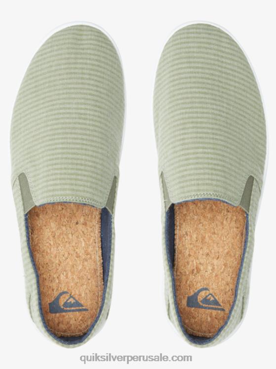 Quiksilver N8LNT1289 hombres verde 1 zapatos sin cordones Harbor Wharf