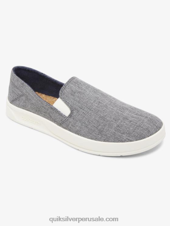 Quiksilver N8LNT1291 hombres gris blanco zapatos sin cordones Harbor Wharf