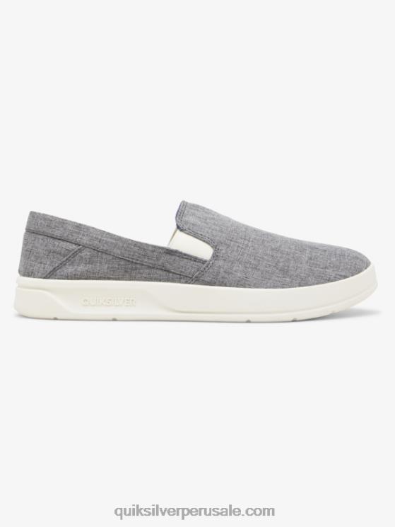 Quiksilver N8LNT1291 hombres gris blanco zapatos sin cordones Harbor Wharf