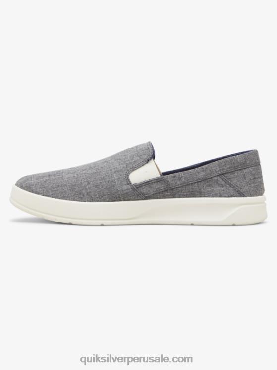 Quiksilver N8LNT1291 hombres gris blanco zapatos sin cordones Harbor Wharf