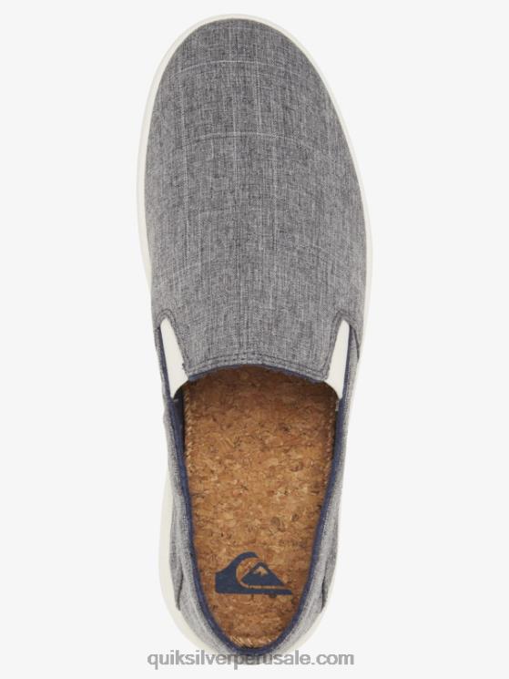 Quiksilver N8LNT1291 hombres gris blanco zapatos sin cordones Harbor Wharf