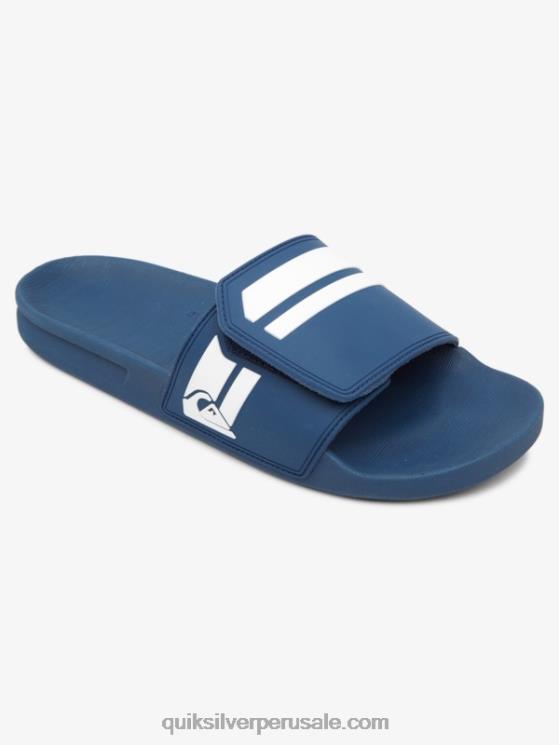 Quiksilver N8LNT1017 hombres azul blanco deslizadores de ajuste deslizante rivi