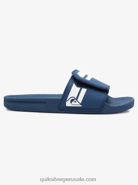 Quiksilver N8LNT1017 hombres azul blanco deslizadores de ajuste deslizante rivi