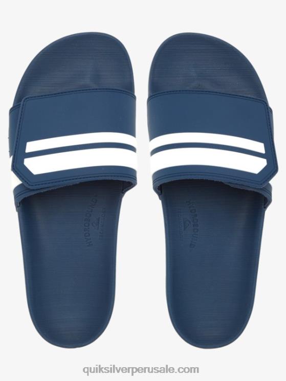 Quiksilver N8LNT1017 hombres azul blanco deslizadores de ajuste deslizante rivi