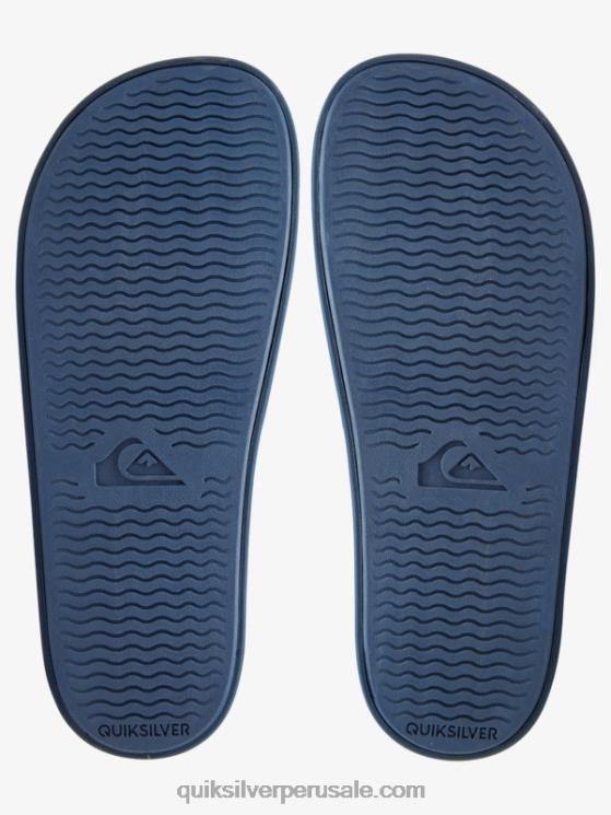 Quiksilver N8LNT1017 hombres azul blanco deslizadores de ajuste deslizante rivi