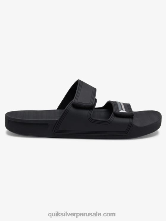 Quiksilver N8LNT1076 hombres Gris oscuro sandalias Rivi con doble ajuste
