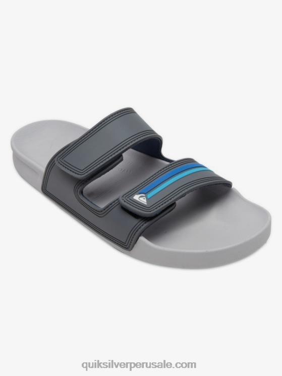 Quiksilver N8LNT1079 hombres gris azul sandalias Rivi con doble ajuste