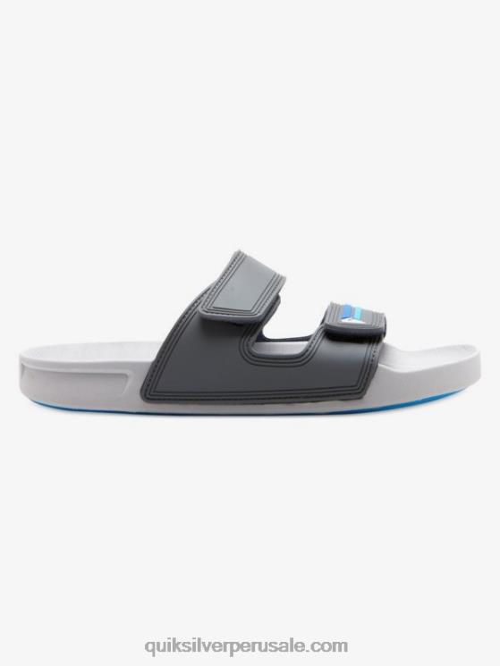 Quiksilver N8LNT1079 hombres gris azul sandalias Rivi con doble ajuste
