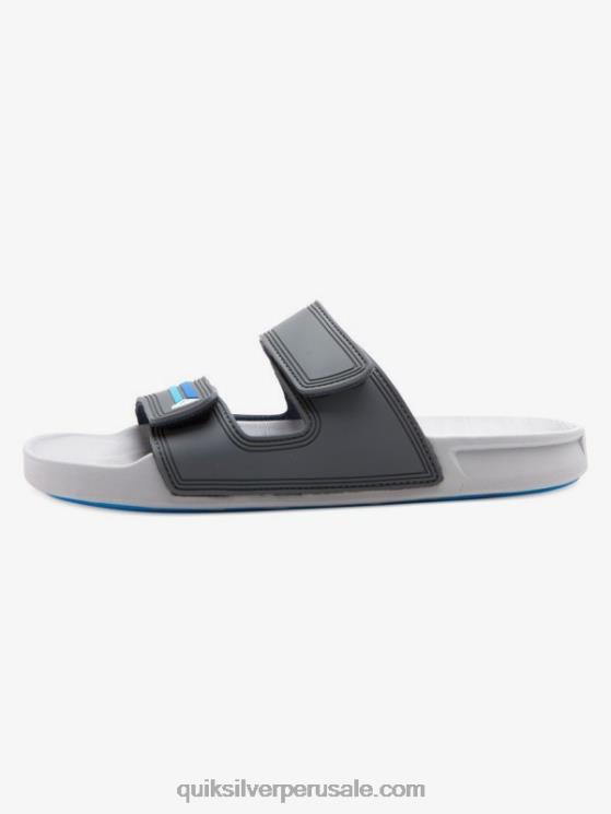 Quiksilver N8LNT1079 hombres gris azul sandalias Rivi con doble ajuste