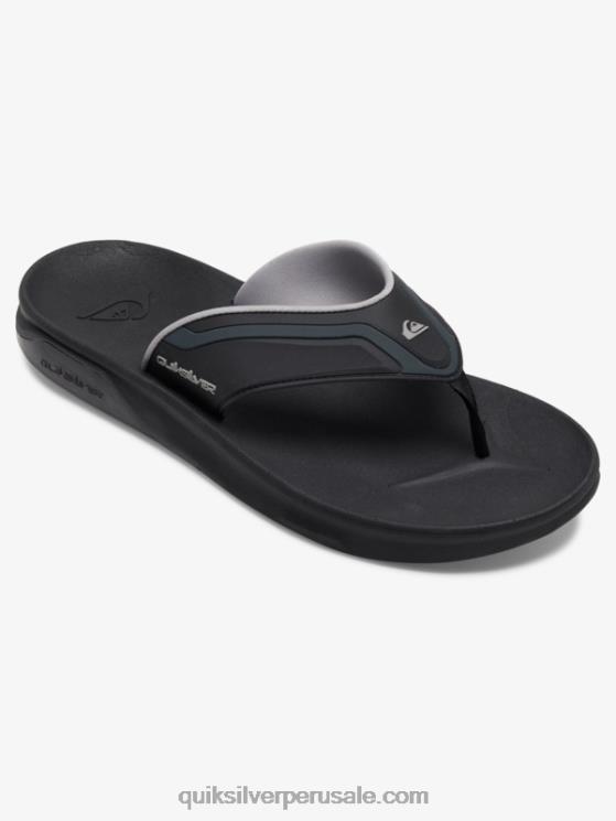 Quiksilver N8LNT1082 hombres negro/gris/marron sandalias de recuperación matemática