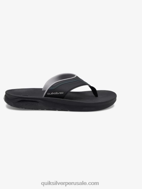 Quiksilver N8LNT1082 hombres negro/gris/marron sandalias de recuperación matemática