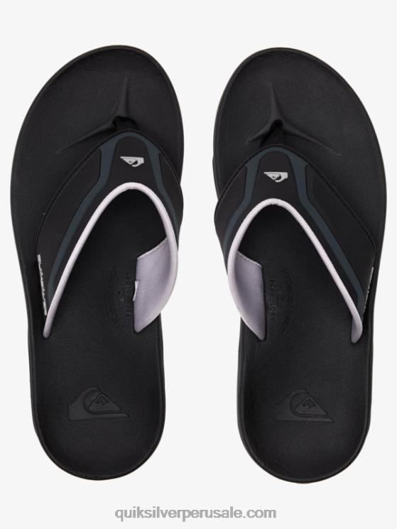 Quiksilver N8LNT1082 hombres negro/gris/marron sandalias de recuperación matemática
