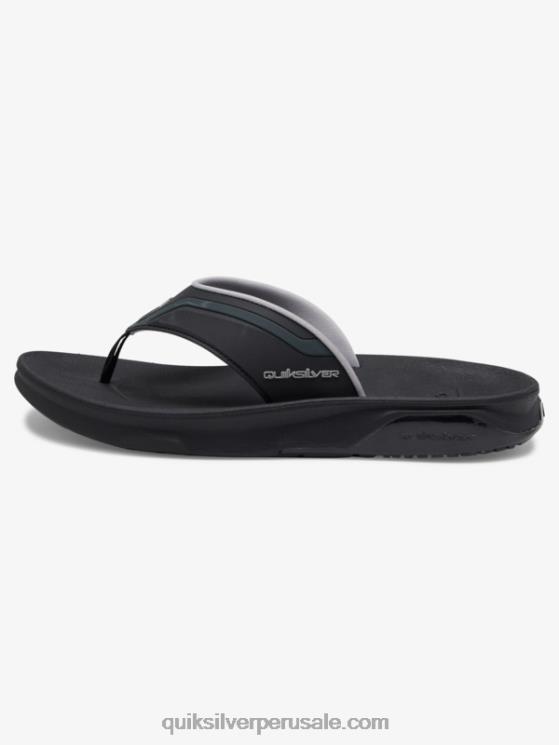 Quiksilver N8LNT1082 hombres negro/gris/marron sandalias de recuperación matemática