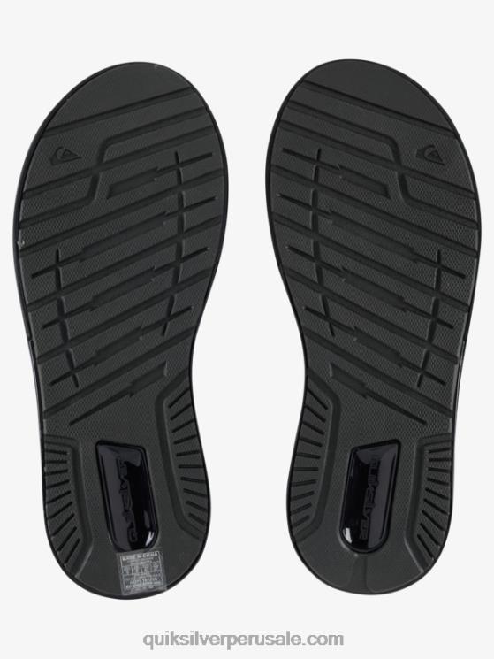 Quiksilver N8LNT1082 hombres negro/gris/marron sandalias de recuperación matemática