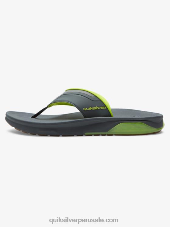 Quiksilver N8LNT1083 hombres gris/negro/verde sandalias de recuperación matemática