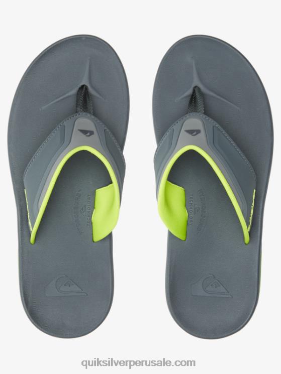 Quiksilver N8LNT1083 hombres gris/negro/verde sandalias de recuperación matemática
