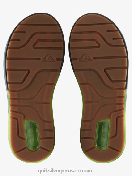 Quiksilver N8LNT1083 hombres gris/negro/verde sandalias de recuperación matemática