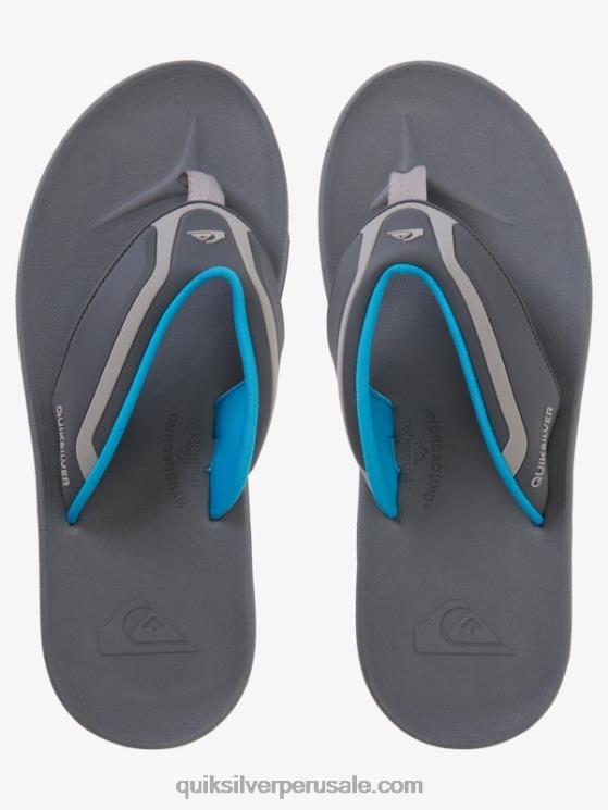 Quiksilver N8LNT1084 hombres gris azul sandalias de recuperación matemática