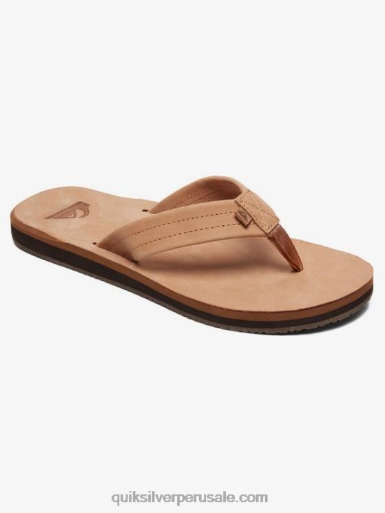 Quiksilver N8LNT1186 hombres bronceado - sólido sandalias erreka de piel
